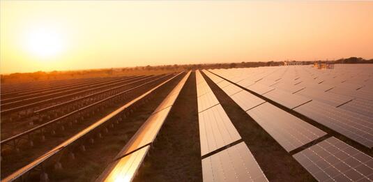 Solar plant producing solar power, Amrit, India